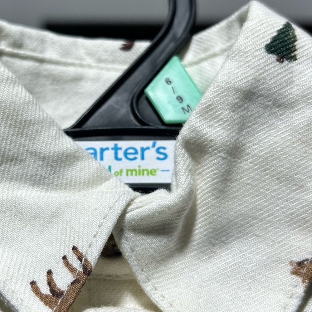 ❤️NWT-Carter's Olive Green Corduroy Overalls size boys 6-9months - Picture 3 of 4